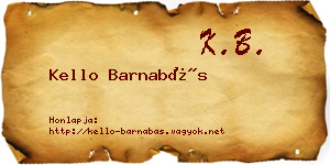 Kello Barnabás névjegykártya